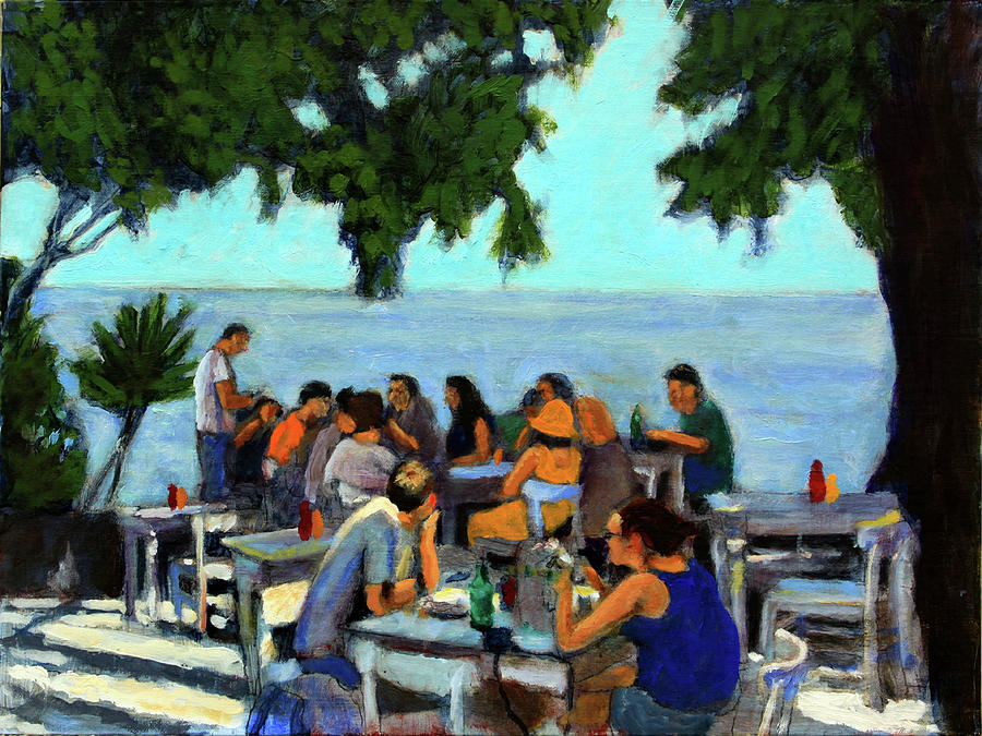 Luncheon in Crete Painting by David Zimmerman