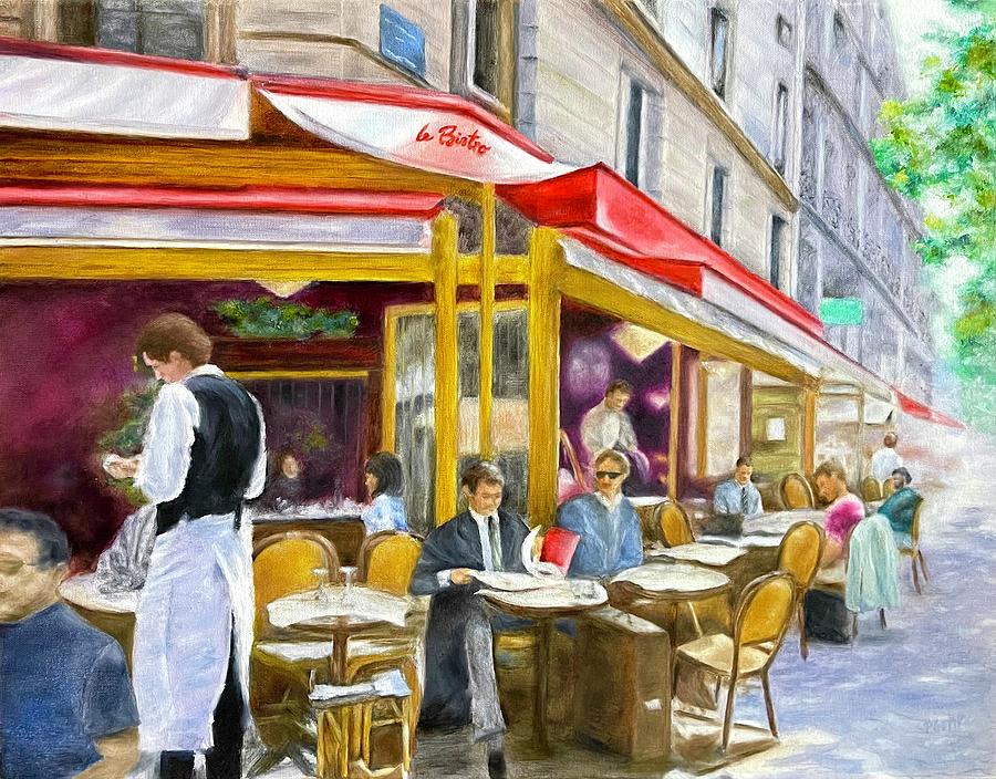 Lunchtime at Le Bistro Painting by Dr Pat Gehr