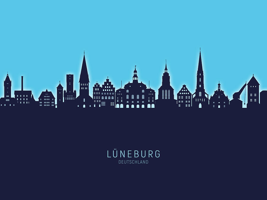 Luneburg Germany Skyline #07 Digital Art by Michael Tompsett