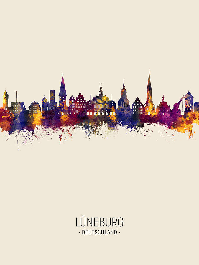Luneburg Germany Skyline #14 Digital Art by Michael Tompsett