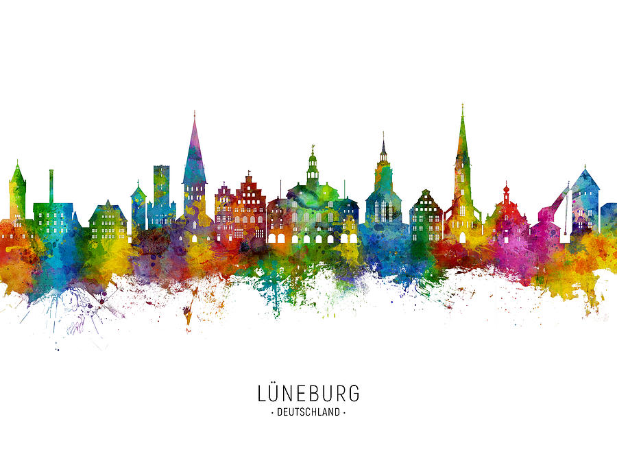 Luneburg Germany Skyline #91 Digital Art by Michael Tompsett