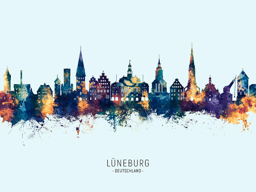 Luneburg Germany Skyline #94 Digital Art by Michael Tompsett