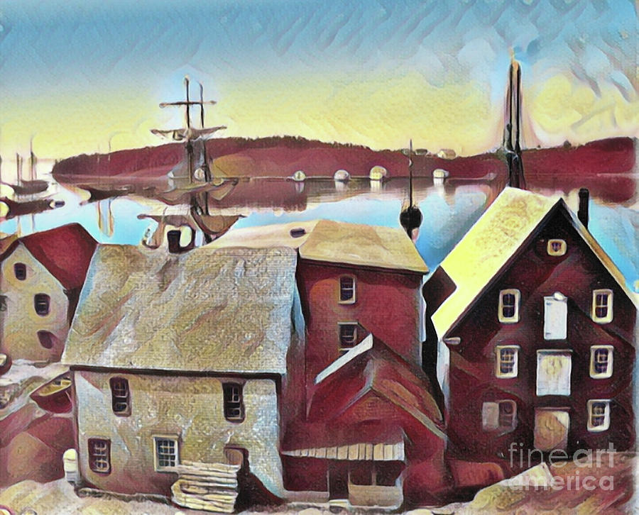 Lunenburg Harbour Nova Scotia in 1900 Digital Art by Art MacKay