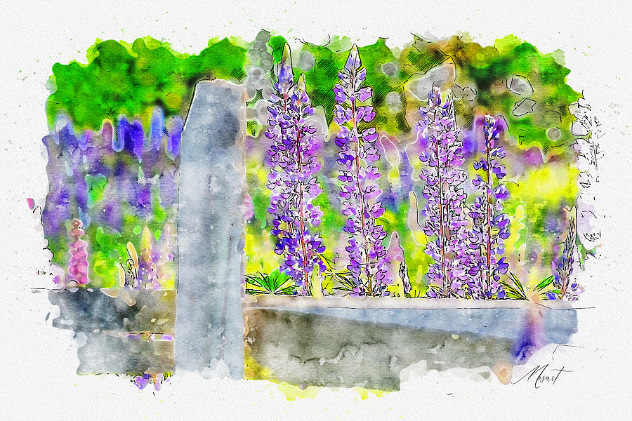 Lupine Flowers in the Spring Digital Art by Dujuan Robertson