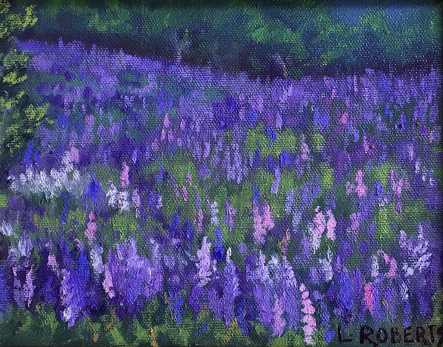 Lupines Painting - Lupine Tapestry by Laura Roberts