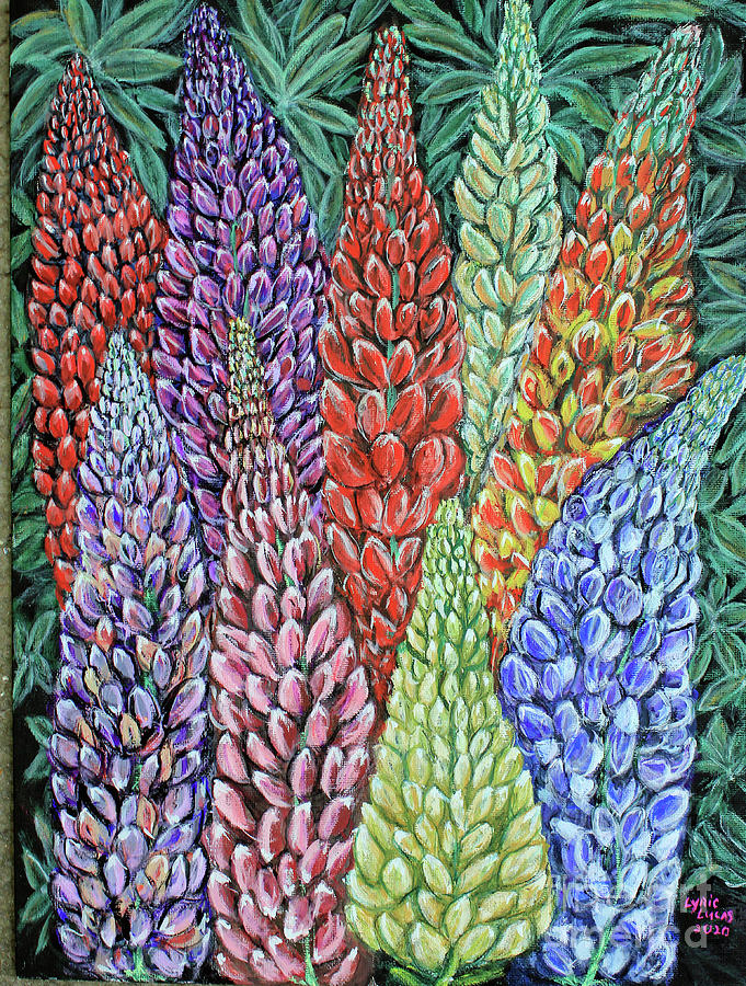 Lupines in Bloom Painting by Lyric Lucas