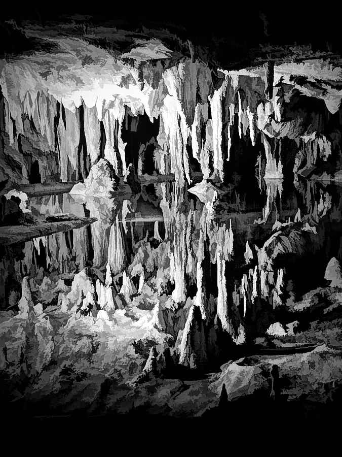Luray Caverns in Black and White Photograph by Roberta Byram