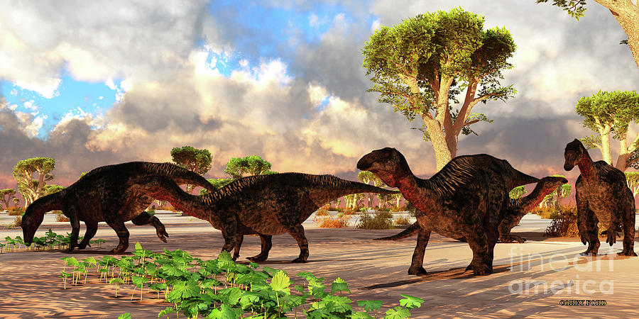 Lurdusaurus Dinosaur Herd Digital Art by Corey Ford