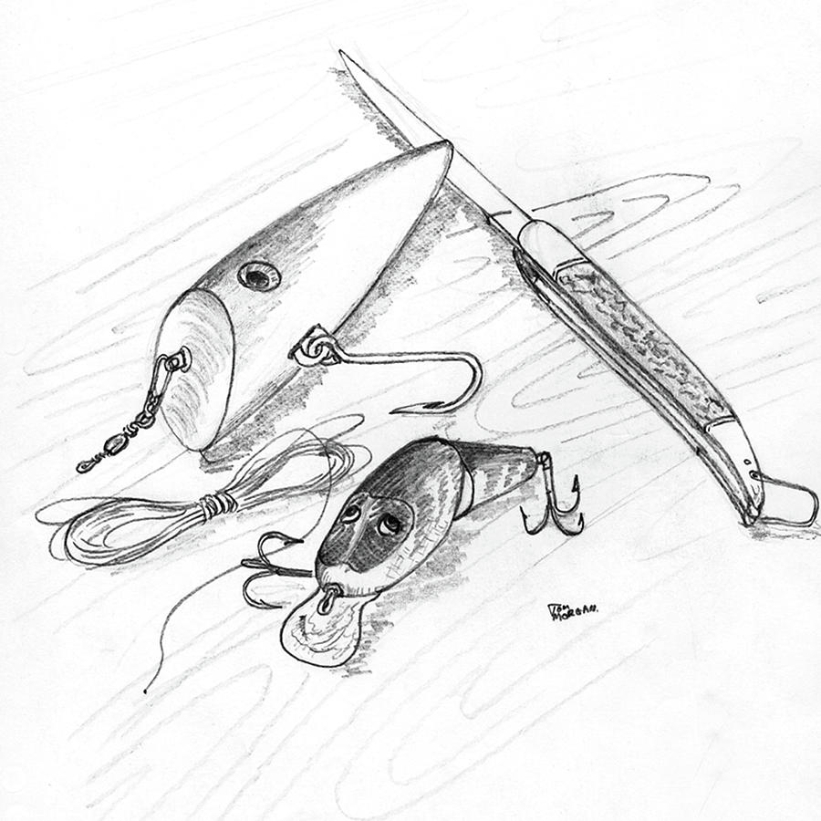 Lures Drawing by Tom Morgan