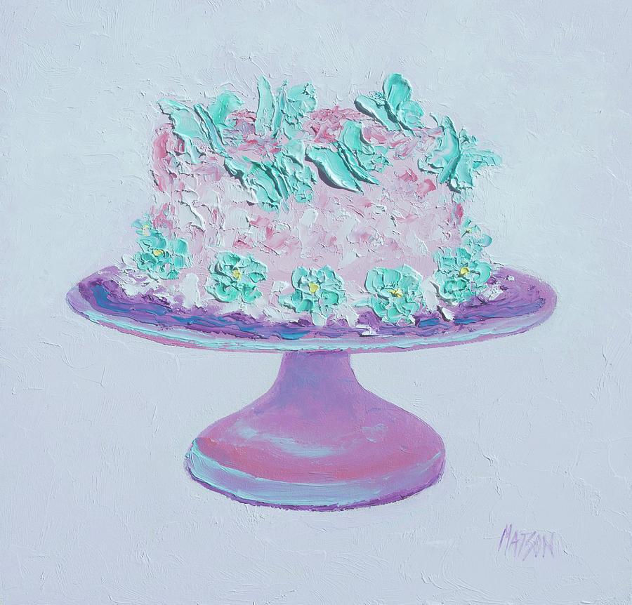 Luscious frosted butterfly cake Painting by Jan Matson