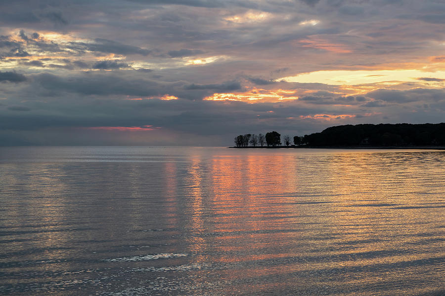 Luscious Pinks and Oranges - Sunset at Lorraine Bay North Shore Lake Erie Photograph by Georgia Mizuleva