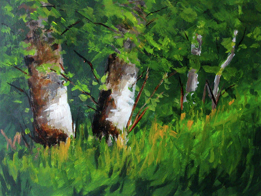 Lush Green Painting by Nancy Merkle