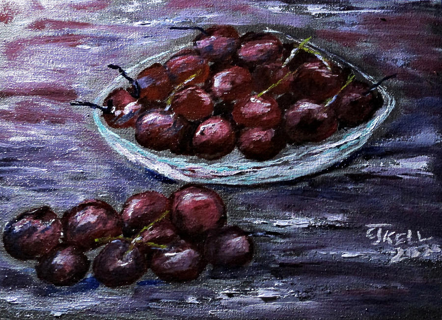 Lushes Cherries Painting by Clyde J Kell