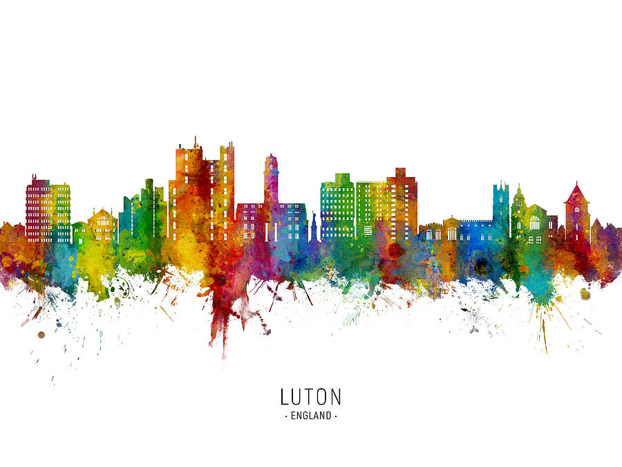 Luton England Skyline #75 Digital Art by Michael Tompsett