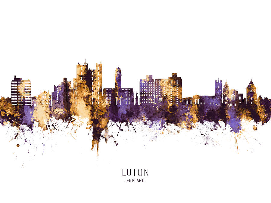 Luton England Skyline #77 Digital Art by Michael Tompsett