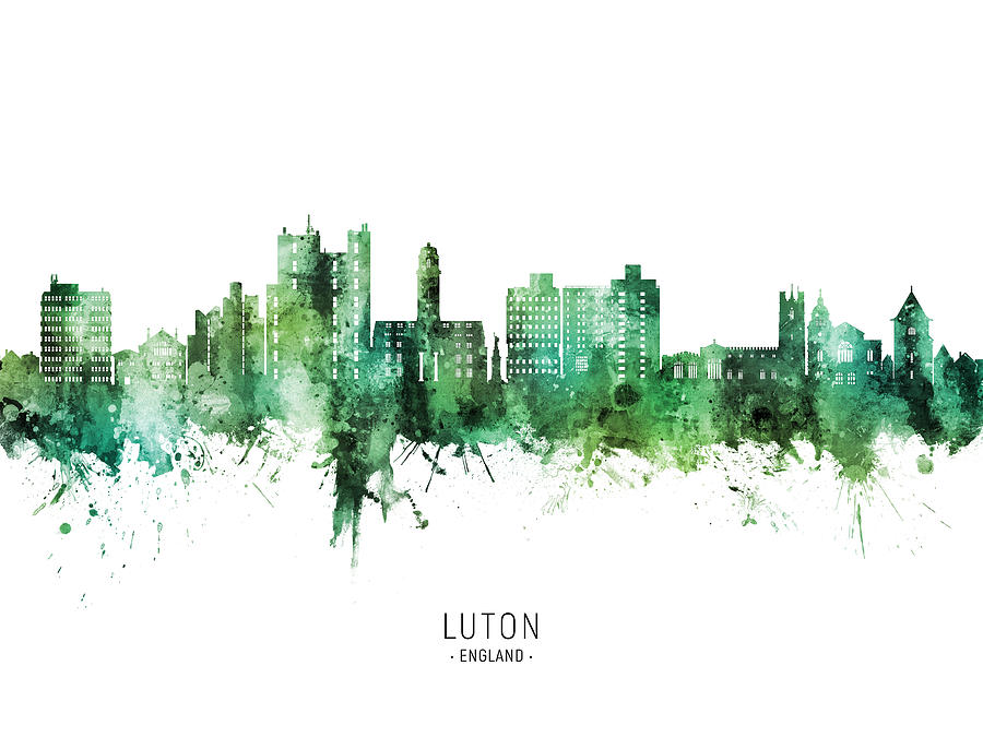 Luton England Skyline #82 Digital Art by Michael Tompsett