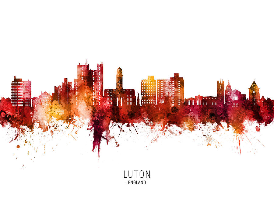 Luton England Skyline #85 Digital Art by Michael Tompsett