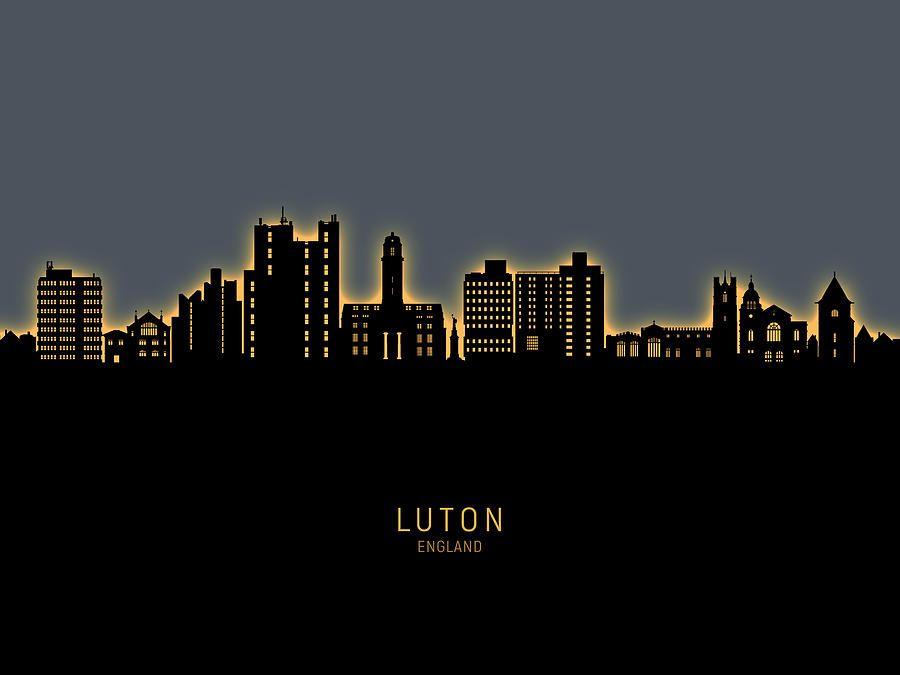 Luton England Skyline #88 Digital Art by Michael Tompsett