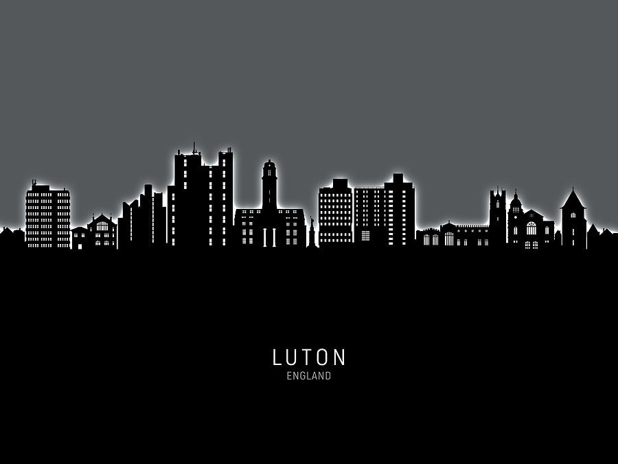 Luton England Skyline #89 Digital Art by Michael Tompsett