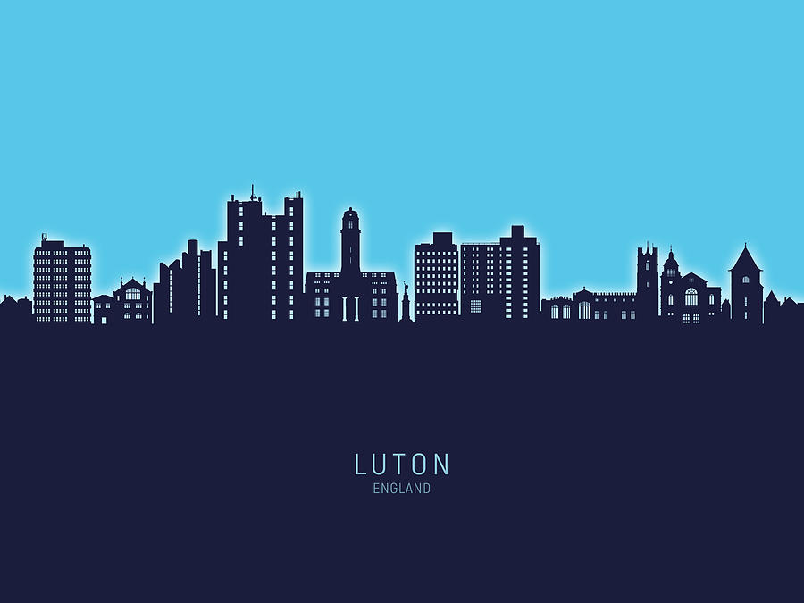 Luton England Skyline #91 Digital Art by Michael Tompsett