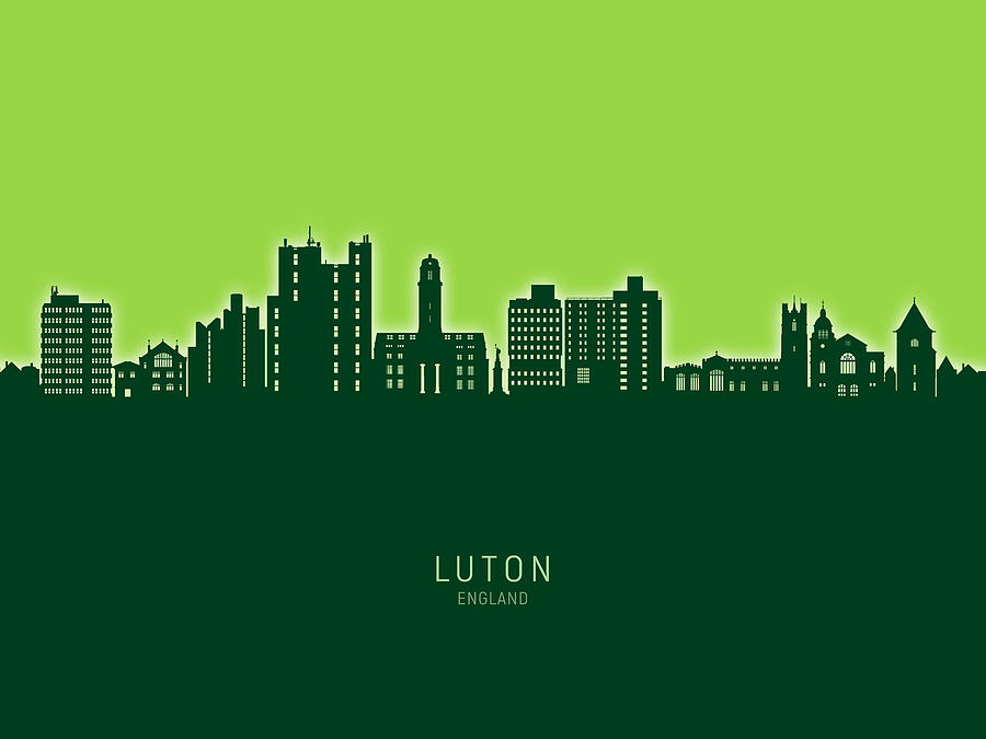 Luton England Skyline #92 Digital Art by Michael Tompsett