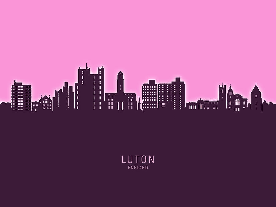 Luton England Skyline #93 Digital Art by Michael Tompsett