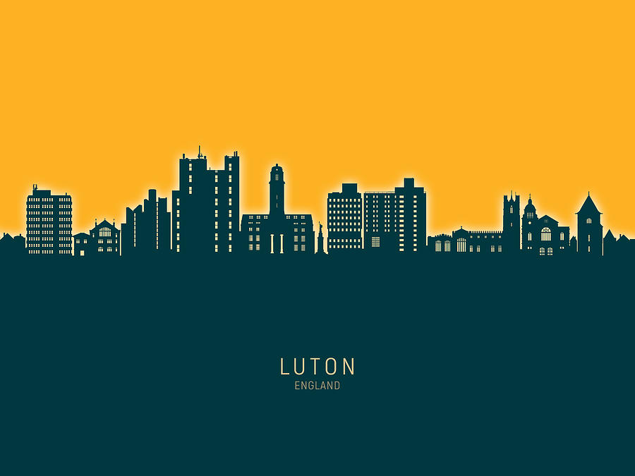 Luton England Skyline #95 Digital Art by Michael Tompsett