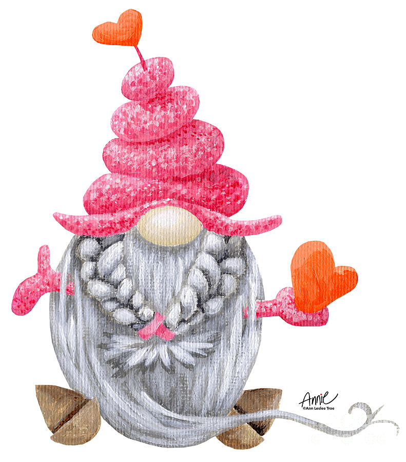 Luv Gnome Painting by Annie Troe