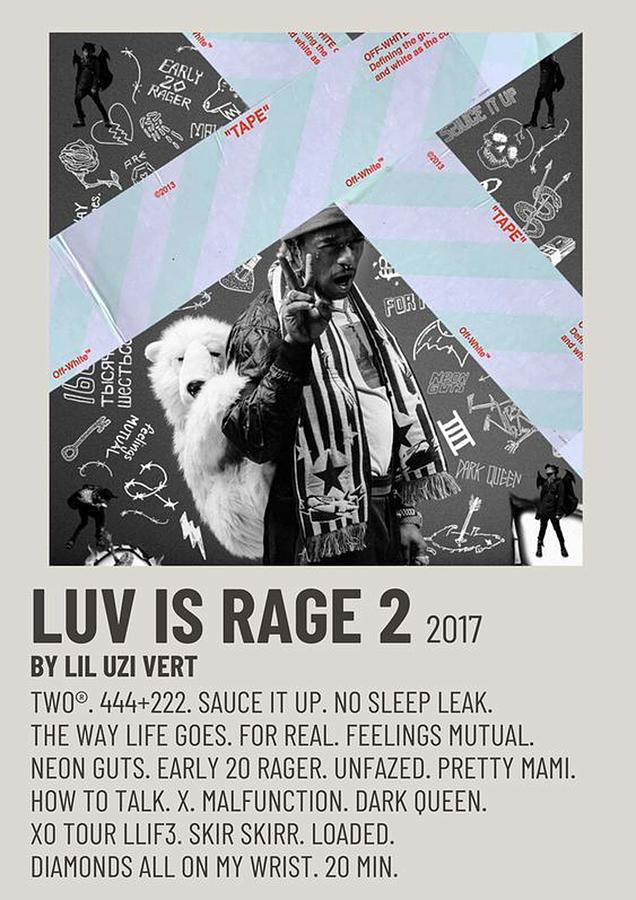Lil Uzi Vert "Luv Is Rage" Art Music Album Poster Wall Home Decor HD Print 