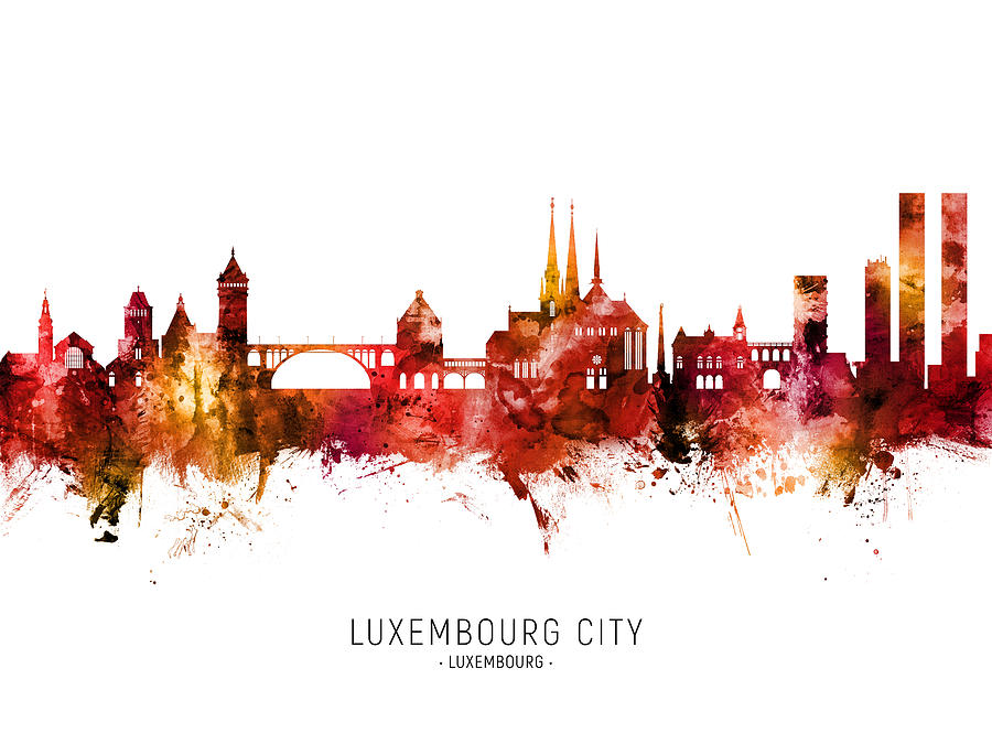 Luxembourg City Skyline #55 Digital Art by Michael Tompsett
