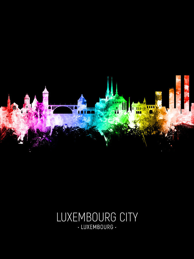 Luxembourg City Skyline #57 Digital Art by Michael Tompsett