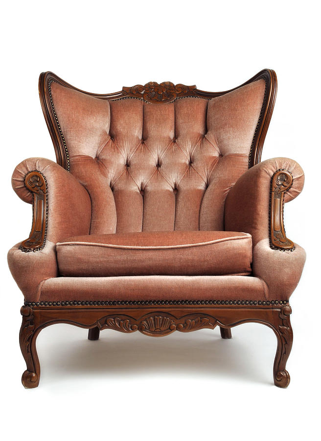 Luxurious, brown, armchair on white background Photograph by Rouzes