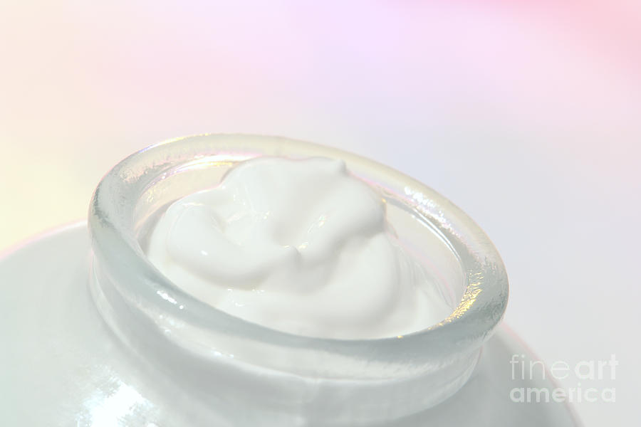 Luxury Cosmetic Cream in a Glass Jar in a Spa Photograph by Olivier Le Queinec