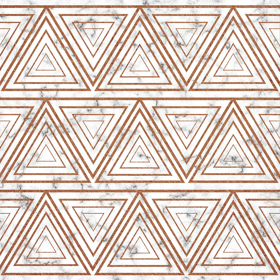 Luxury Geometric Triangle Pattern - Ivory  Digital Art by Studio Grafiikka