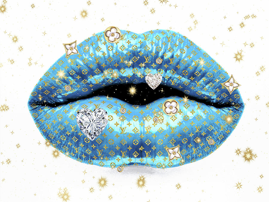 Luxury Lips Blue Painting by Madeline Blake - Fine Art America