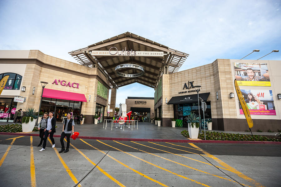 Luxury shops and outlets in Las Americas shopping mall, San Diego, USA Photograph by Anouchka