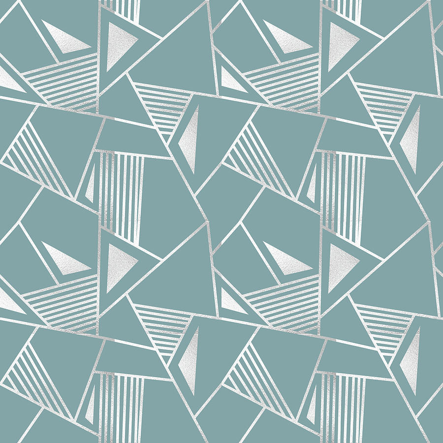Luxury Triangle Pattern - Sky Blue Digital Art by Studio Grafiikka