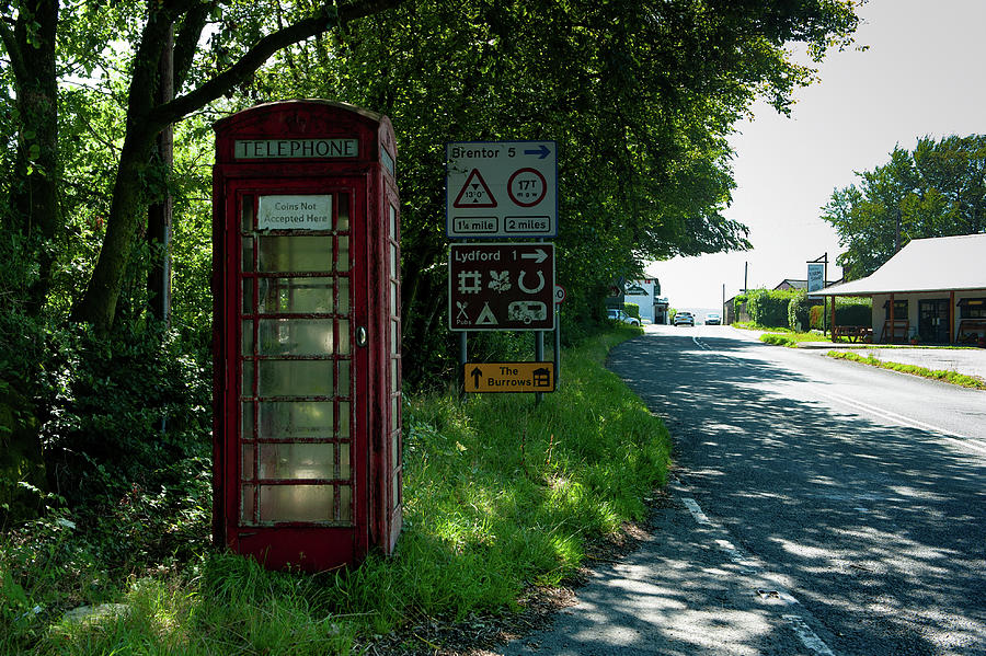 Lydford Red Telephone Box Photograph by Helen Jackson