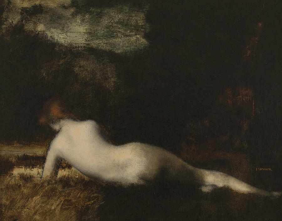 Lying Nymph Painting by Jean-Jacques Henner