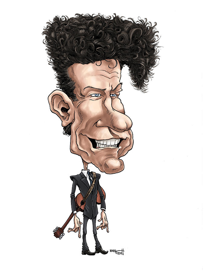 Lyle Lovett, in color Drawing by Mike Scott