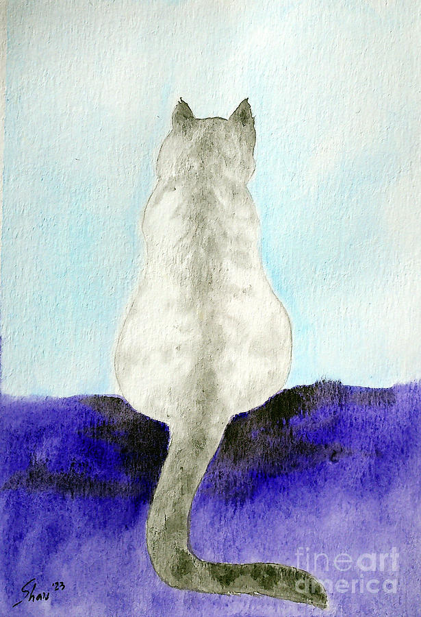 Lynx Point Cat Painting by Rohvannyn Shaw