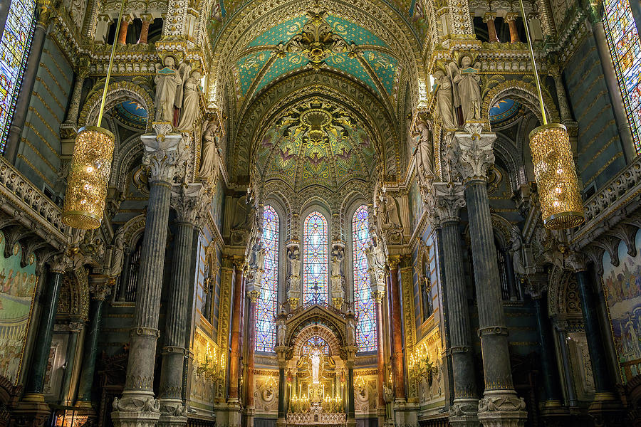 Lyon - Notre-Dame de Fourviere basilica Photograph by Olivier Parent