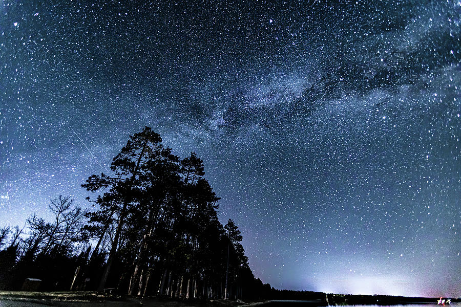 Lyrid Meteor with Milky Way Higgins Lake Photograph by Joe Holley