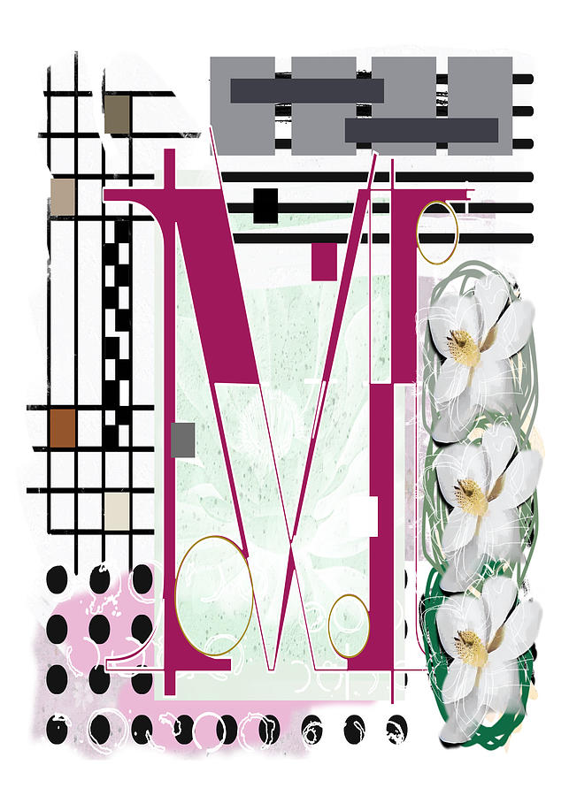 M for Magnolias or Magenta the Color of the Year 2023 Digital Art by Delynn Addams