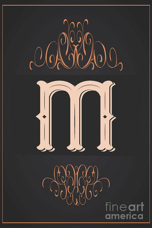 M Monogram Digital Art by Manos Chronakis
