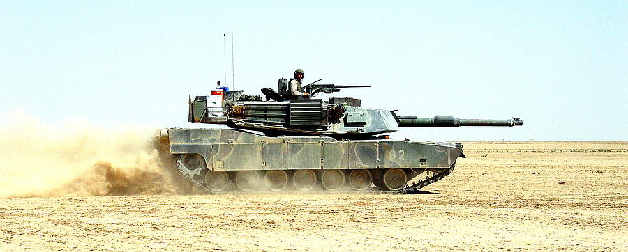 M1 Abrams Tank at Speed in the Desert Photograph by Arthur Swartwout ...