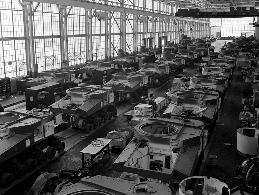 M3 Lee Tank Assembly Line - Detroit - WW2 - Alfred T. Palmer  Photograph by War Is Hell Store