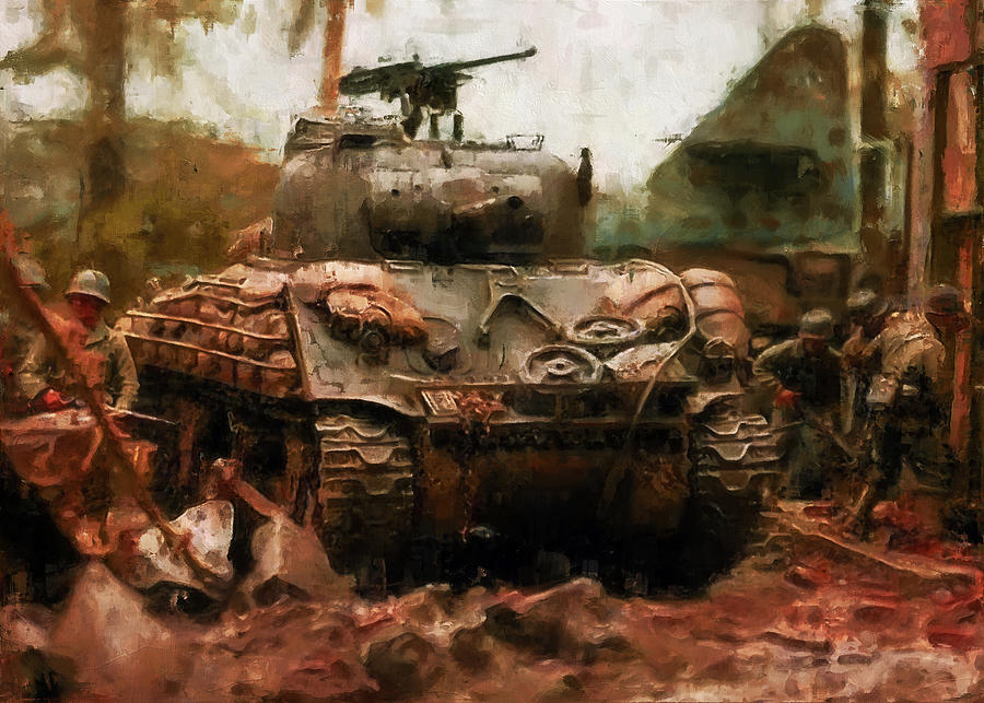 M4 Sherman Tank - 03 Painting by AM FineArtPrints - Fine Art America