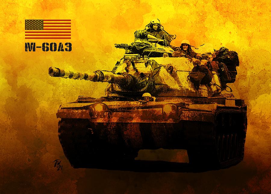 M60A3 US tank Digital Art by John Wills