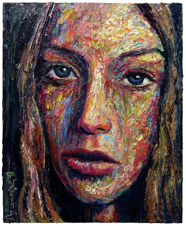 Portrait Painting Beautiful Young Girl Hand Painted Impressionist